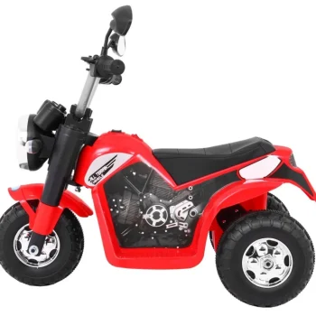 Minibike Baterijski Motor Za Djecu Crveni + Zvukovi + Led Svjetla + Eko Koža, Crvena Motor Na Akumulator 4