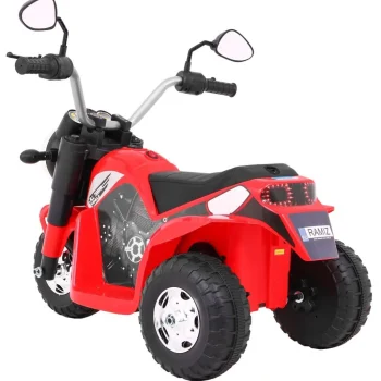 Minibike Baterijski Motor Za Djecu Crveni + Zvukovi + Led Svjetla + Eko Koža, Crvena Motor Na Akumulator 5
