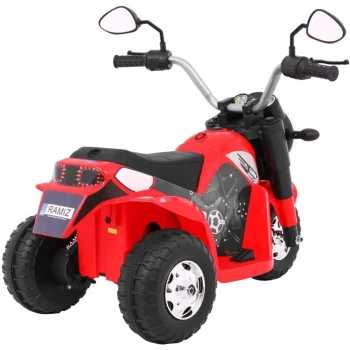 Minibike Baterijski Motor Za Djecu Crveni + Zvukovi + Led Svjetla + Eko Koža, Crvena Motor Na Akumulator 7