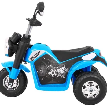 Minibike Baterijski Motor Za Djecu Plavi + Zvukovi + Led Svjetla + Eko Koža, Plava Motor Na Akumulator 4