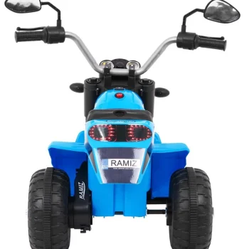 Minibike Baterijski Motor Za Djecu Plavi + Zvukovi + Led Svjetla + Eko Koža, Plava Motor Na Akumulator 6