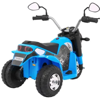 Minibike Baterijski Motor Za Djecu Plavi + Zvukovi + Led Svjetla + Eko Koža, Plava Motor Na Akumulator 8