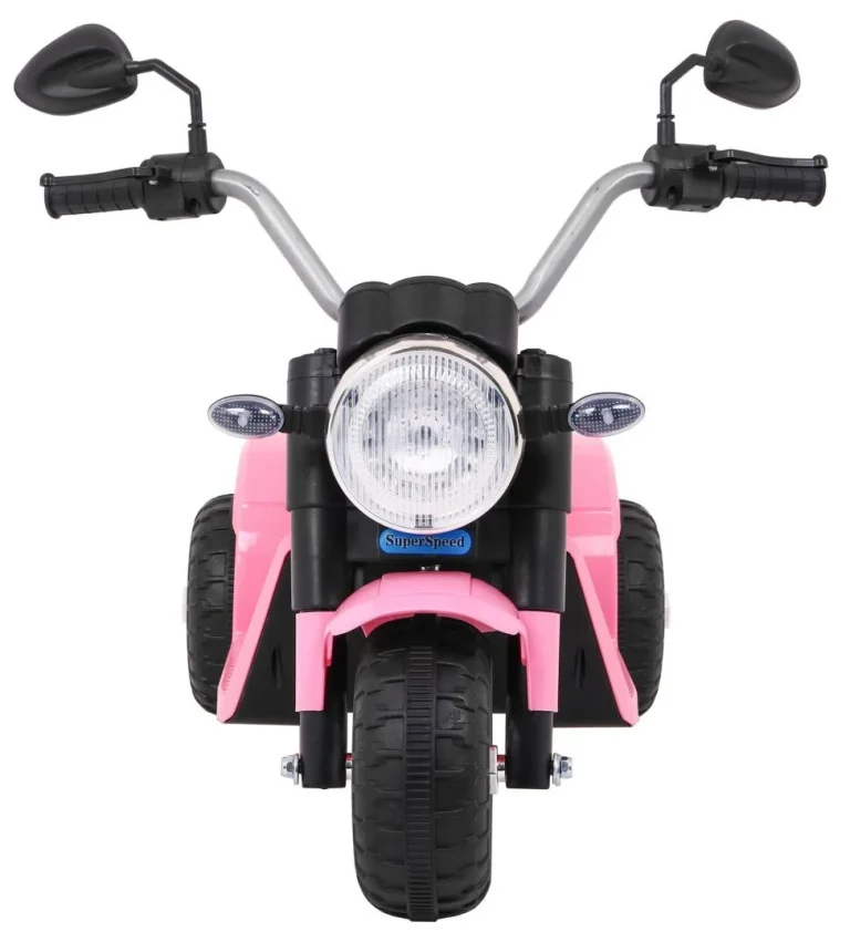 Minibike Baterijski Motor Za Djecu Roza + Zvukovi + Led Svjetla + Eko Koža Motor Na Akumulator 3