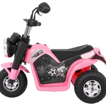 Minibike Baterijski Motor Za Djecu Roza + Zvukovi + Led Svjetla + Eko Koža Motor Na Akumulator 4