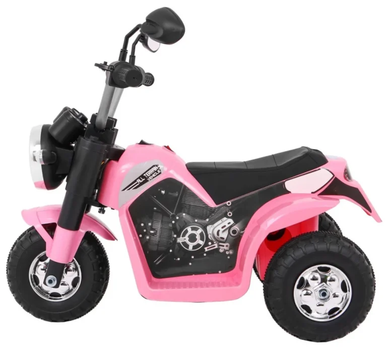 Minibike Baterijski Motor Za Djecu Roza + Zvukovi + Led Svjetla + Eko Koža Motor Na Akumulator 4