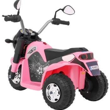 Minibike Baterijski Motor Za Djecu Roza + Zvukovi + Led Svjetla + Eko Koža Motor Na Akumulator 5