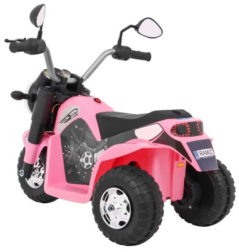 Minibike Baterijski Motor Za Djecu Roza + Zvukovi + Led Svjetla + Eko Koža Motor Na Akumulator 5