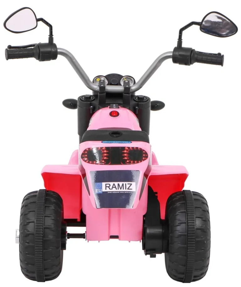 Minibike Baterijski Motor Za Djecu Roza + Zvukovi + Led Svjetla + Eko Koža Motor Na Akumulator 6