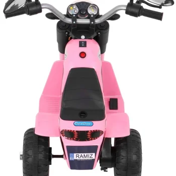 Minibike Baterijski Motor Za Djecu Roza + Zvukovi + Led Svjetla + Eko Koža Motor Na Akumulator 7