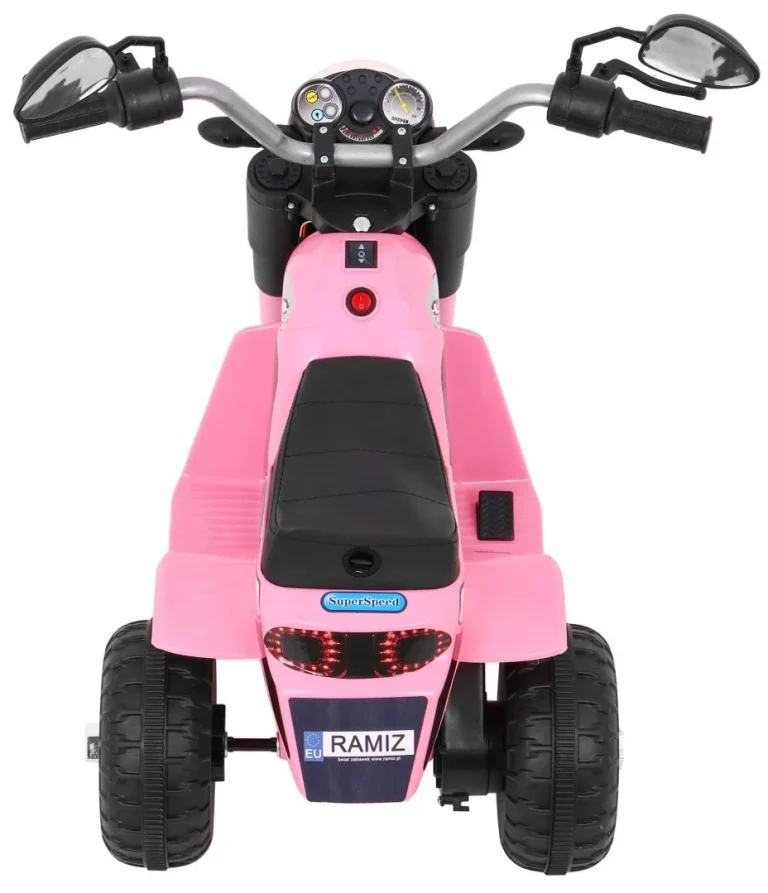 Minibike Baterijski Motor Za Djecu Roza + Zvukovi + Led Svjetla + Eko Koža Motor Na Akumulator 7