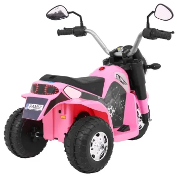 Minibike Baterijski Motor Za Djecu Roza + Zvukovi + Led Svjetla + Eko Koža Motor Na Akumulator 8