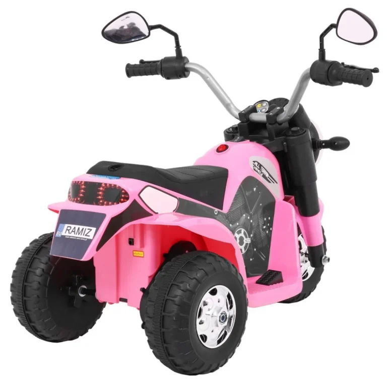 Minibike Baterijski Motor Za Djecu Roza + Zvukovi + Led Svjetla + Eko Koža Motor Na Akumulator 8