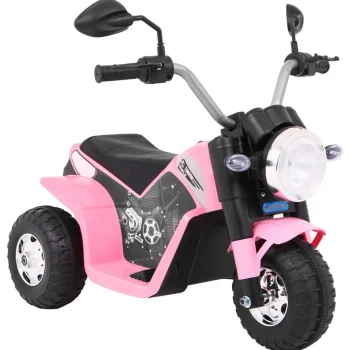 Minibike Baterijski Motor Za Djecu Roza + Zvukovi + Led Svjetla + Eko Koža Motor Na Akumulator 9