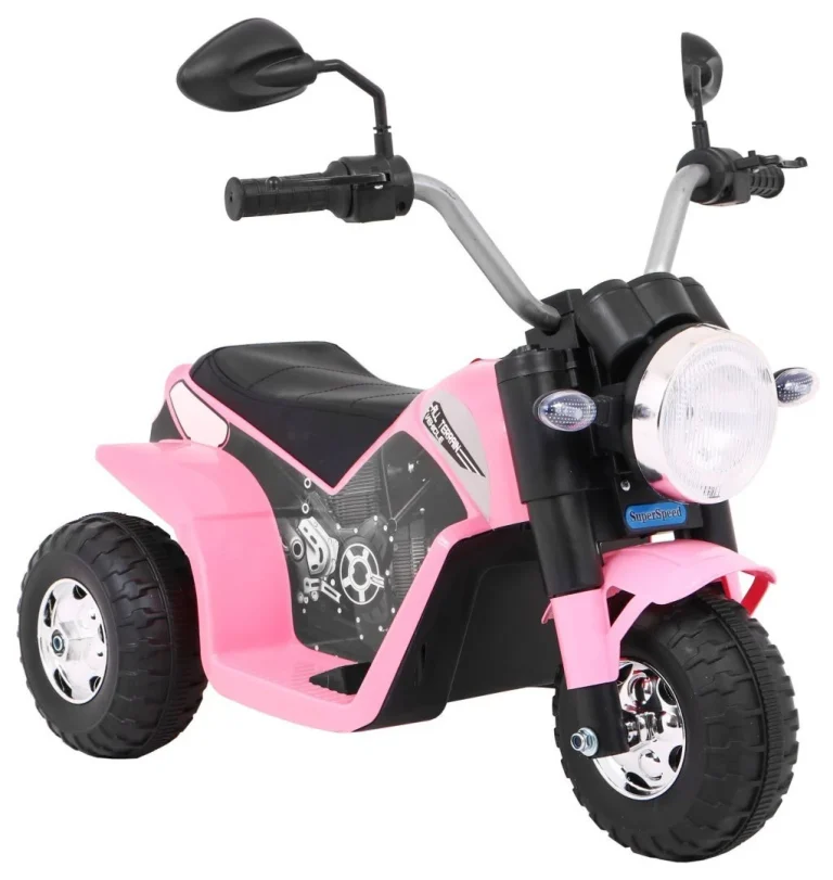 Minibike Baterijski Motor Za Djecu Roza + Zvukovi + Led Svjetla + Eko Koža Motor Na Akumulator 9