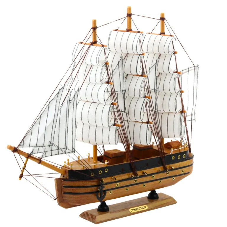 Model Jedrenjaka S Tri Jarbola Bijela Jedra 39 × 36 Cm 2