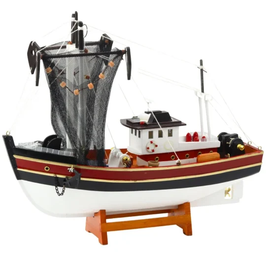 Model Ribarskog Broda S Mrežom 38 × 31 Cm 1