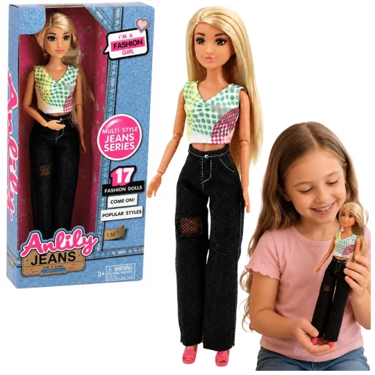Modna Lutka Anlily U Trapericama Plava Kosa 30 Cm 1