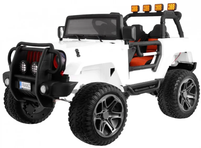 Monster 4x4 Terenski Automobil Za Djecu, Bijeli + Daljinski Upravljač + Podešavanje Sjedala, Bijela 1