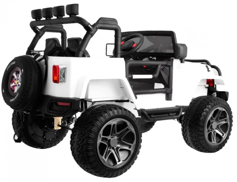 Monster 4x4 Terenski Automobil Za Djecu, Bijeli + Daljinski Upravljač + Podešavanje Sjedala, Bijela 2