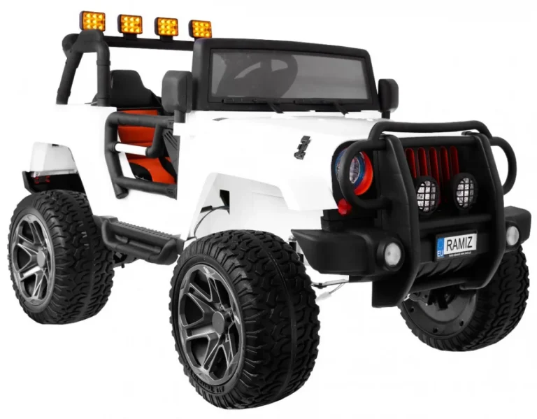 Monster 4x4 Terenski Automobil Za Djecu, Bijeli + Daljinski Upravljač + Podešavanje Sjedala, Bijela 3