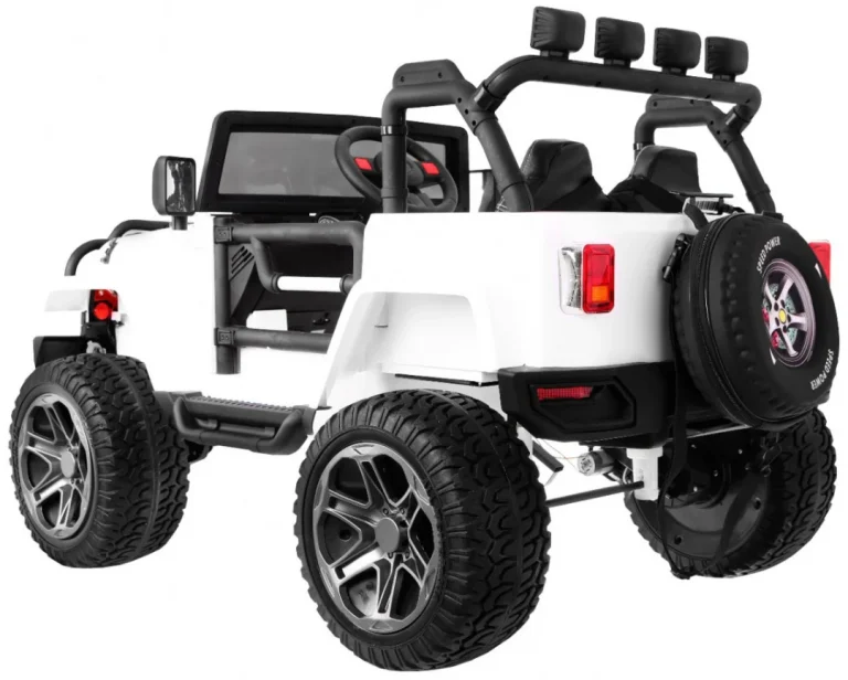 Monster 4x4 Terenski Automobil Za Djecu, Bijeli + Daljinski Upravljač + Podešavanje Sjedala, Bijela 4