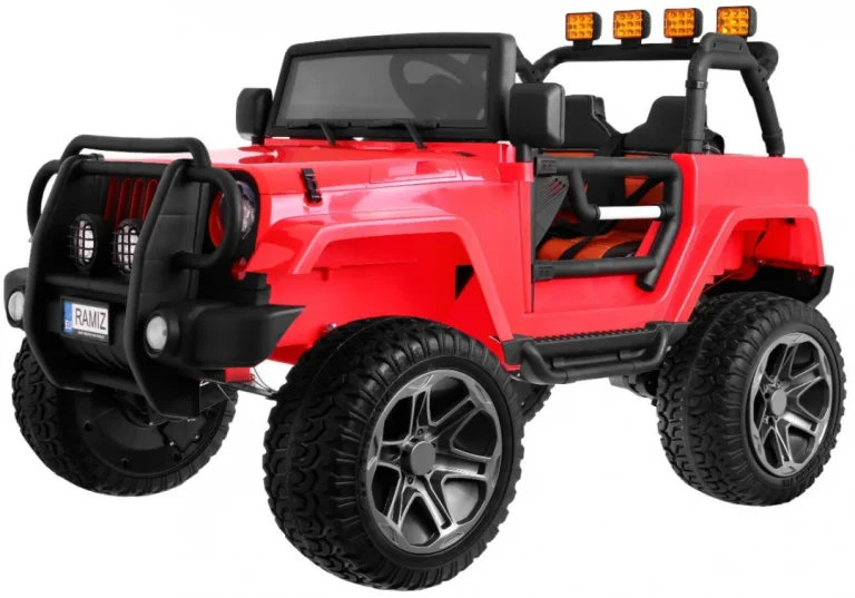 Monster 4x4 Terenski Džip Za Djecu Crveni + Daljinski Upravljač + Podešavanje Sjedala + Mp3, Crvena 1