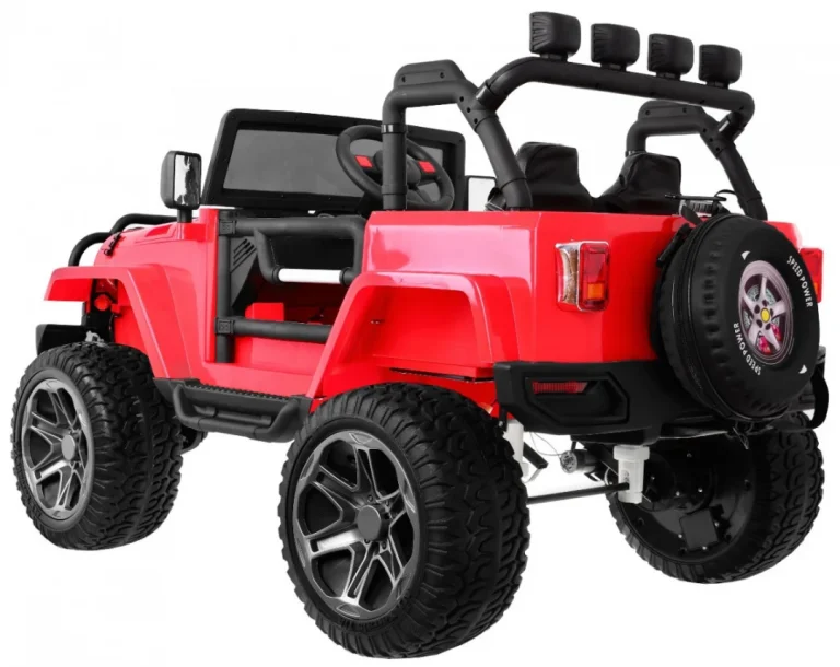 Monster 4x4 Terenski Džip Za Djecu Crveni + Daljinski Upravljač + Podešavanje Sjedala + Mp3, Crvena 2