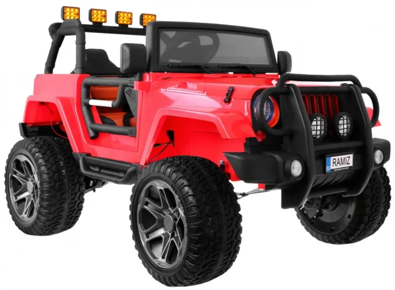 Monster 4x4 Terenski Džip Za Djecu Crveni + Daljinski Upravljač + Podešavanje Sjedala + Mp3, Crvena 3