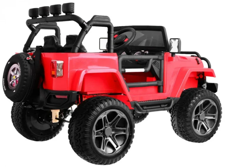 Monster 4x4 Terenski Džip Za Djecu Crveni + Daljinski Upravljač + Podešavanje Sjedala + Mp3, Crvena 4