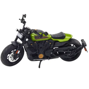 Motocikl Chopper Metalna Svjetla Zvukovi Crno Zeleni Elementi 1:12 2
