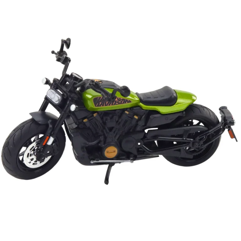 Motocikl Chopper Metalna Svjetla Zvukovi Crno Zeleni Elementi 1:12 2