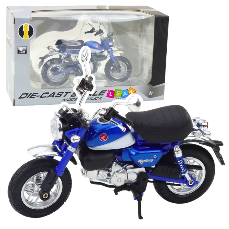 Motocikl Retro Klasična Metalna Svjetla Plava 1:12 1