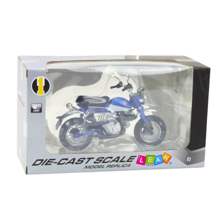 Motocikl Retro Klasična Metalna Svjetla Plava 1:12 4