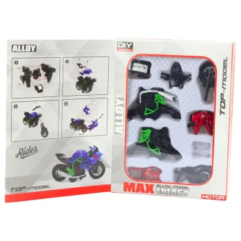 Motocikl Za Sastavljanje Od Metalnih Vijaka 1:14 Diy Zeleno Crveno 3