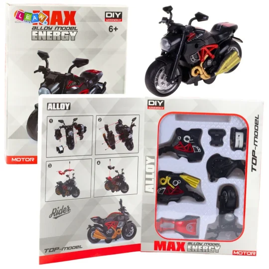 Motocikl Za Sastavljanje Od Uvijajućeg Metala 1:14 Diy Crveni 1