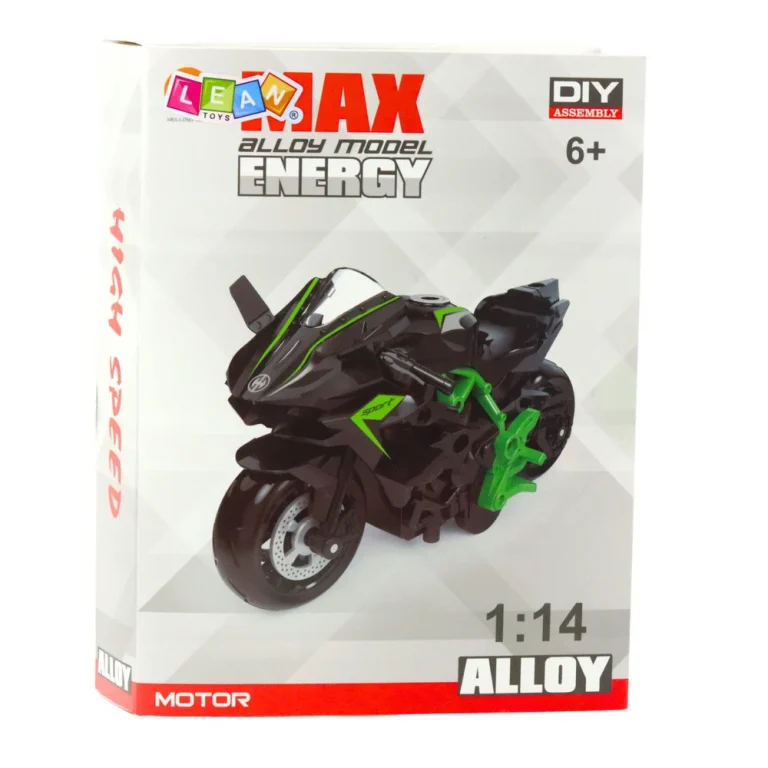 Motocikl Za Sastavljanje Od Vijaka, Metal 1:14, Zeleno Plavi 4