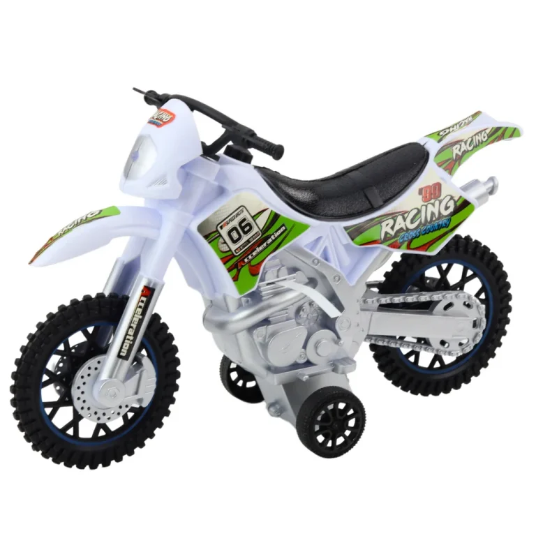 Motokros Motocikl Sa Svjetlima I Zvukovima, Bijeli 2