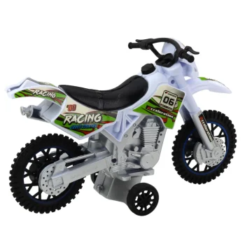 Motokros Motocikl Sa Svjetlima I Zvukovima, Bijeli 3