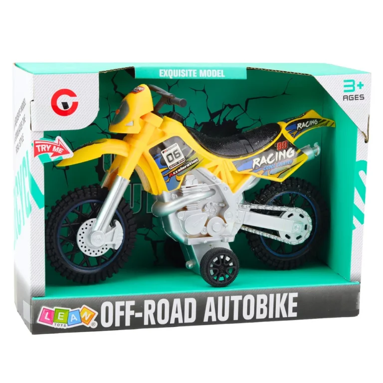 Motokros Motocikl Sa Svjetlima I Zvukovima, žuti 4