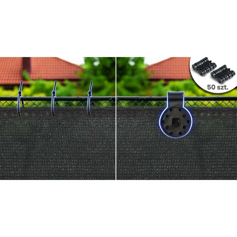Mreža Za Sjenu 1,2 X 25 M 110 G/m2 + 50 Stezaljki Siva 5