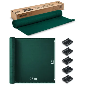 Mreža Za Sjenu 1,2 X 25 M 110 G/m2 + 50 Zelenih Stezaljki 3