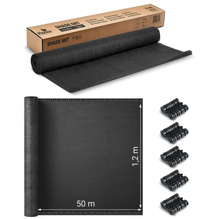 Mreža Za Sjenu 1,2 X 50 M 110 G/m2 + 50 Stezaljki Siva 3