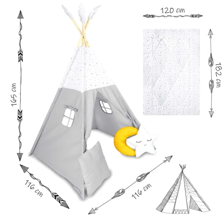 Nk 406 Nukido Dječji Tipi šator Svijetlo Siva 11