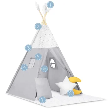 Nk 406 Nukido Dječji Tipi šator Svijetlo Siva 8