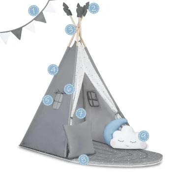 Nk 406 Nukido Tipi šator Za Djecu Sivi 4
