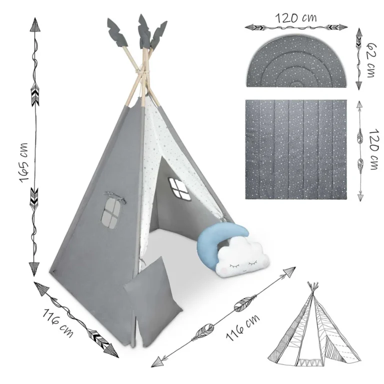 Nk 406 Nukido Tipi šator Za Djecu Sivi 5