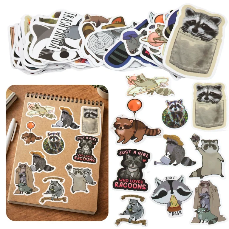 Naljepnice Rakuni Za Ukrašavanje, 50 Komada, 7–8 Cm 1