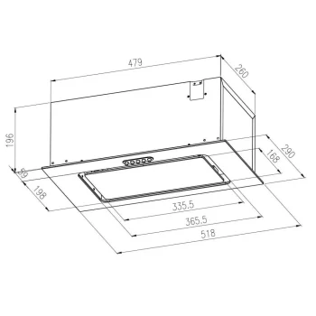 Napa Za Ispod Ormarića 52 Cm Crna Be 52a 9
