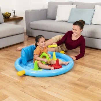 Napuhac S Krovom Za Djecu Od 6 Mjeseci I Više S Igrom Slagalice Bestway 115x89x76 Igra Slagalica + 3 Obruča 5