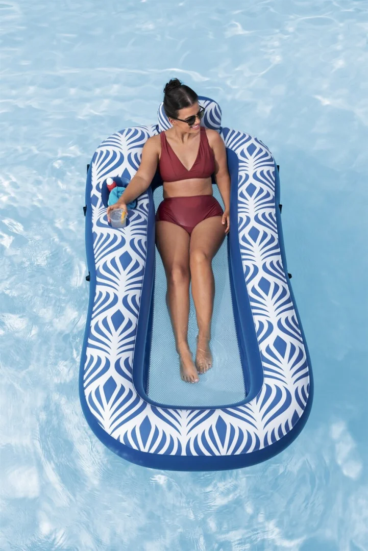 Napuhac Za Plivanje 198x112cm Bestway + Krov + Mrežasto Dno + Jastuk Na Napuhavanje 2